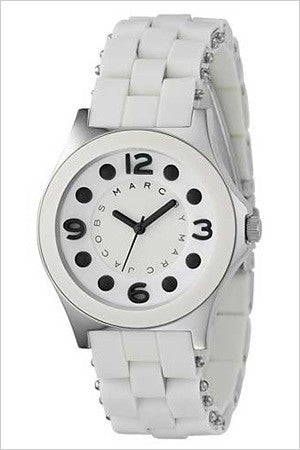 Marc Jacobs Perry White Dial White Silicone Strap Watch for Women - MBM2533