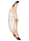 Emporio Armani Aurora Mother of Pearl White Dial Brown Leather Strap Watch For Women - AR11057