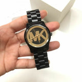 Michael Kors Runway Black Dial Black Steel Strap Watch for Women - MK6057