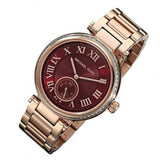 Michael Kors Skylar Maroon Dial Rose Gold Steel Strap Watch for Women - MK6086