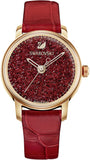 Swarovski Crystalline Hours Red Crystal Dial Red Leather Strap Watch for Women - 5295380