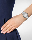 Michael Kors Mini Slim Runway Silver Dial Silver Steel Strap Watch for Women - MK3548