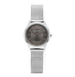 Calvin Klein Minimal Grey Dial Silver Mesh Bracelet Watch for Women - K3M23124