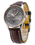 Breitling Navitimer Automatic 41 Grey Dial Brown Leather Strap Watch for Men - U17326121M1P1