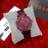 Guess Soho Pink Dial Pink Mesh Bracelet Watch For Women - W0638L6