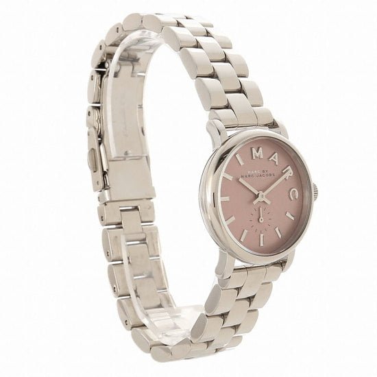 Marc Jacobs Baker Pink Dial Silver Steel Strap Watch for Women - MBM3283