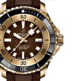 Breitling Superocean Automatic 44 Brown Dial Brown Rubber Strap Watch for Men - N17376201Q1S1