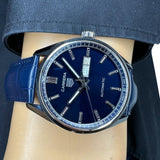 Tag Heuer Carrera Day Date Blue Dial Blue Leather Strap Watch for Men - WBN2012.FC6502