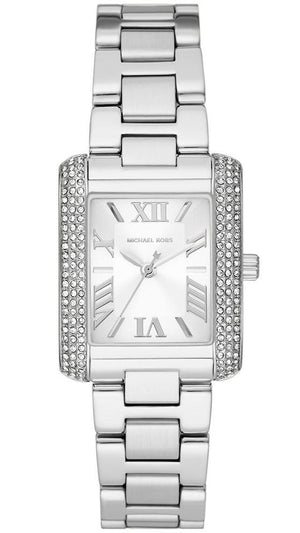 Michael Kors Emery Three-Hand Crystals White Dial Silver Steel Strap Watch for Women - MK4642