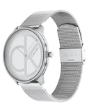 Calvin Klein Minimal White Dial Silver Mesh Bracelet Watch for Men - K3M5115X