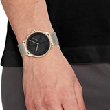 Calvin Klein Minimal Black Dial Rose Gold Mesh Bracelet Watch for Men - K3M21621