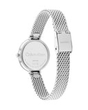 Calvin Klein Authentic White Dial Silver Mesh Bracelet Watch for Women - K8G23126