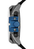 Diesel Mega Chief Chronograph Black Dial Black Leather Strap Watch For Men - DZ4500
