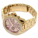 Michael Kors Wren Purple Dial Gold Steel Strap Watch for Women - MK6290