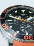 Tissot Seastar 1000 Chronograph Black Dial Orange Rubber Strap Watch For Men - T120.417.17.051.01