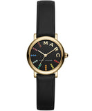 Marc Jacobs Roxy Black Dial Black Leather Strap Watch for Women - MJ1592