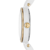 Michael Kors Delray Rose Gold Dial White Steel Strap Watch for Women - MK4315