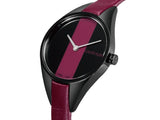 Calvin Klein Rebel Red Black Dial Red Leather Strap Watch for Women - K8P237U1