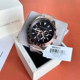 Michael Kors Layton Chronograph Black Dial Two Tone Steel Strap Watch For Men - MK8913