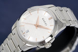 Gucci G Timeless Silver Dial Silver Steel Strap Watch For Women - YA126523