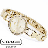 Coach Park Diamonds Gold Dial Gold Steel Strap Watch for Women - 14503171