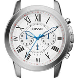 Fossil Grant Chronograph White Dial Brown Leather Strap Watch for Men - FS5060