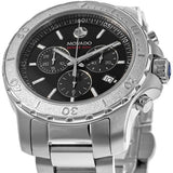 Movado Series 800 Chronograph Black Dial Silver Steel Strap Watch For Men - 2600110