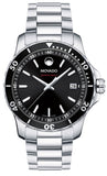 Movado Series 800 Black Dial Silver Steel Strap Watch For Men - 2600135