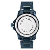 Movado Series 800 Black Dial Blue Ion Plated Steel Strap Watch for Men - 2600139