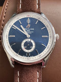 Breitling Premier Automatic 40mm Blue Dial Brown Leather Strap Mens Watch - A37340351C1X2