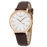 Tissot Everytime Gent Silver Dial Brown Leather Strap Watch for Men - T143.410.36.011.00