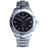 Tissot PR 100 Sport Quartz Black Dial Silver Steel Strap Watch For Men - T101.610.11.051.00