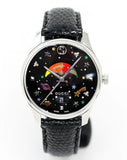 Gucci G-Timeless Moonphase Black Dial Black Leather Strap Watch For Men - YA1264045