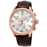 Tissot Chrono XL Classic Silver Dial Brown Leather Strap Watch For Men - T116.617.36.037.00