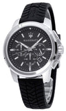 Maserati Successo Chronoraph Black Dial Black Silicon Strap Watch For Men - R8871621014