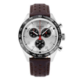 Tissot T Sport PRS 516 Chronograph Silver Dial Brown Leather Strap Watch for Men - T131.617.16.032.00