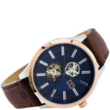 Tommy Hilfiger Spencer Blue Dial Brown Leather Strap Watch for Men - 1791642