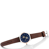 Tommy Hilfiger Spencer Blue Dial Brown Leather Strap Watch for Men - 1791642