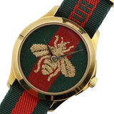 Gucci Le Marche des Merveilles Green & Red Dial Green & Red NATO Strap Unisex Watch - YA126487