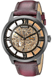 Fossil Townsman Automatic Skeleton Brown Dial Brown Leather Strap Watch for Men - ME3098