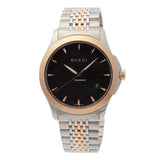 Gucci G Timeless Black Dial Two Tone Steel Strap Watch For Men - YA126410