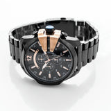 Diesel Mega Chief Black Dial Black Steel Strap Watch For Men - DZ4309