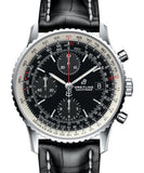 Breitling Navitimer 1 Chronograph 41mm Automatic Black Dial Black Leather Strap Mens Watch - A13324121B1P1