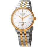 Tissot Carson Premium Powermatic 80 White Dial Two Tone Steel Strap Watch For Men - T122.407.22.031.00