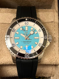 Breitling Superocean Automatic 44 Turquoise Dial Black Rubber Strap Watch for Men - A17376211L2S1