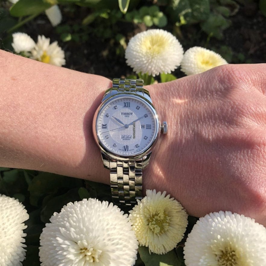 Tissot Le Locle Lady Automatic Diamonds Silver Dial Silver Steel Strap Watch For Women - T006.207.11.036.00