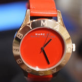 Marc Jacobs Blade Red Dial Red Leather Strap Watch for Women - MBM1210