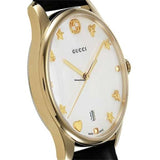 Gucci G-Timeless Mother of Pearl Dial Black Leather Strap Watch For Women - YA1264044