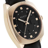 Gucci GG2570 Quartz Black Dial Black Leather Strap Watch For Women - YA142407