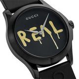 Gucci G Timeless Ghost Black Dial Black Rubber Strap Unisex Watch - YA1264017